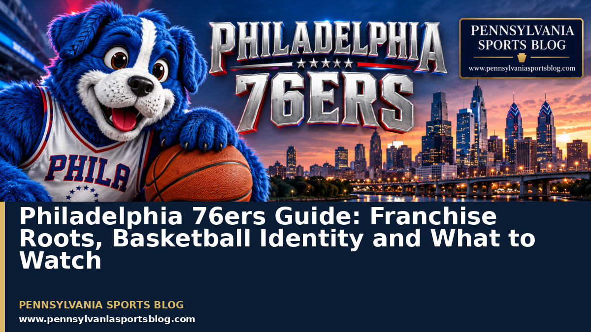 Philadelphia 76ers Guide: Franchise Roots, Basketball Identity and What to Watch — PSB branded editorial illustration, no players or people.