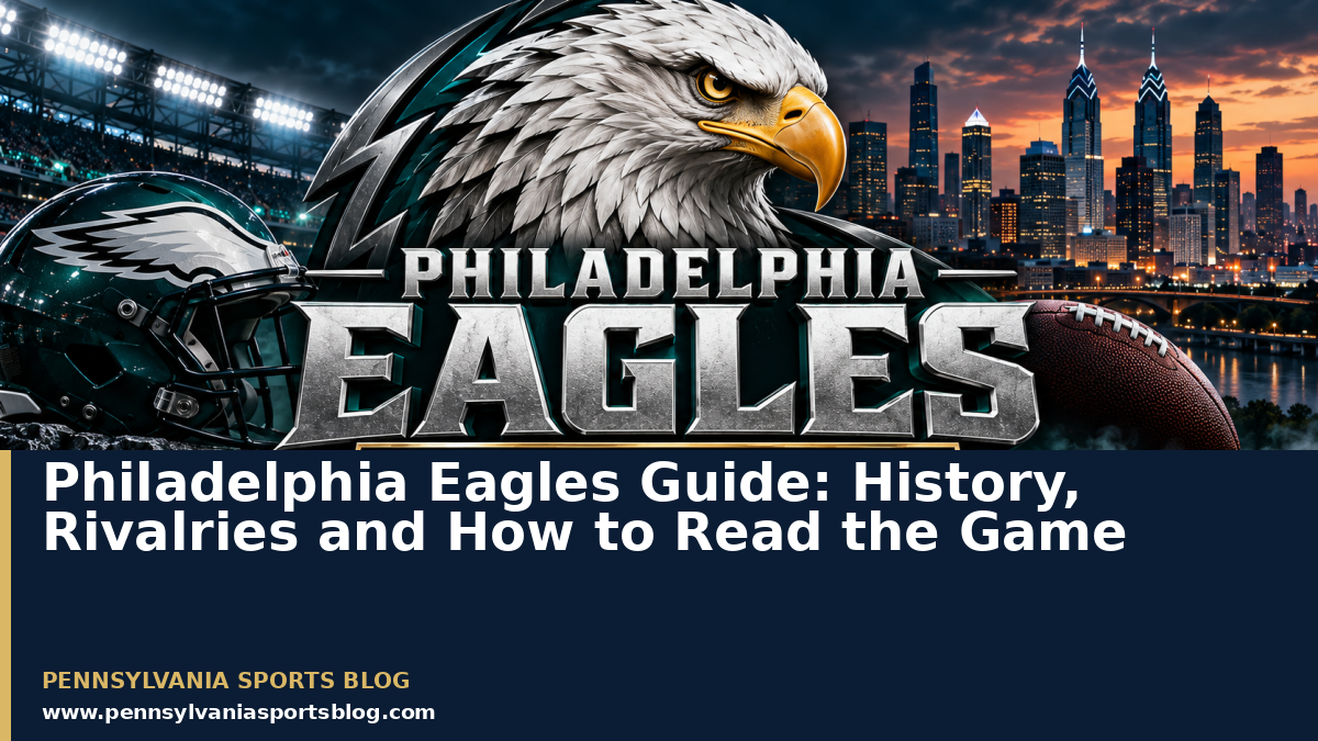 Philadelphia Eagles Guide: History, Rivalries and How to Read the Game — PSB branded editorial illustration, no players or people.