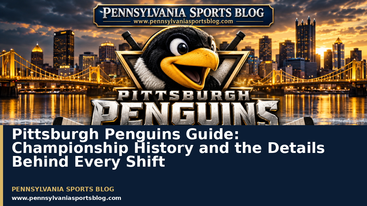 Pittsburgh Penguins Guide: Championship History and the Details Behind Every Shift — PSB branded editorial illustration, no players or people.