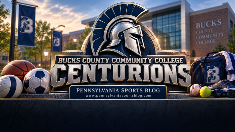 Bucks County Community College Centurions — Pennsylvania Sports Blog editorial illustration; no players or people.