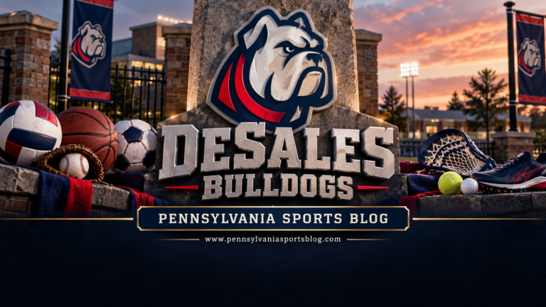 DeSales Bulldogs — Pennsylvania Sports Blog editorial illustration; no players or people.