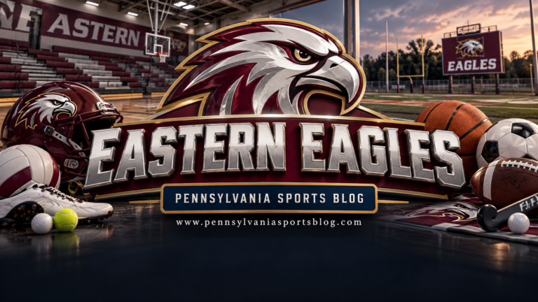 Eastern Eagles — Pennsylvania Sports Blog editorial illustration; no players or people.