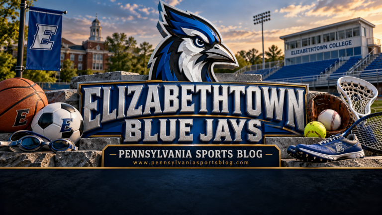 Elizabethtown Blue Jays — Pennsylvania Sports Blog editorial illustration; no players or people.
