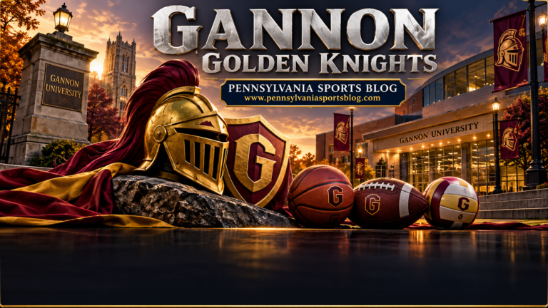 Gannon Golden Knights — Pennsylvania Sports Blog editorial illustration; no players or people.