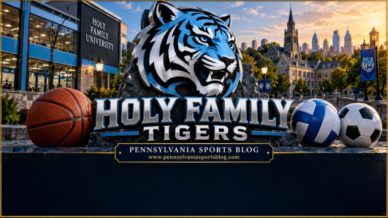 Holy Family Tigers — Pennsylvania Sports Blog editorial illustration; no players or people.
