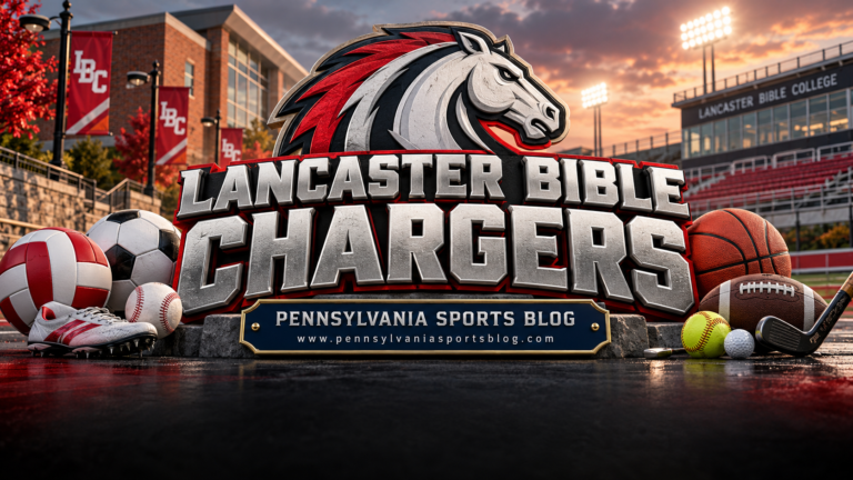 Lancaster Bible Chargers — Pennsylvania Sports Blog editorial illustration; no players or people.