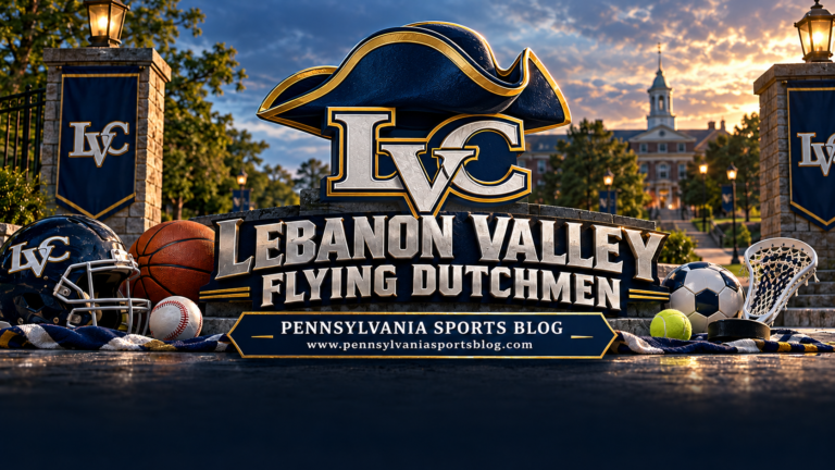Lebanon Valley Flying Dutchmen — Pennsylvania Sports Blog editorial illustration; no players or people.
