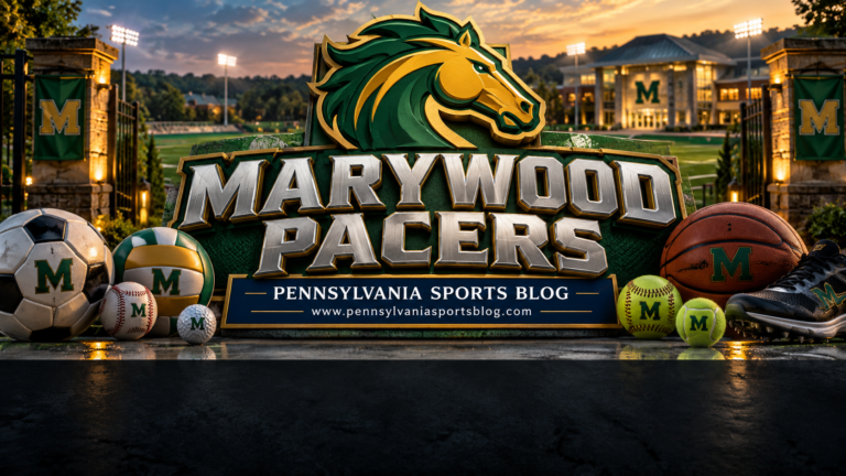 Marywood Pacers — Pennsylvania Sports Blog editorial illustration; no players or people.