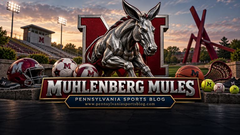 Muhlenberg Mules — Pennsylvania Sports Blog editorial illustration; no players or people.