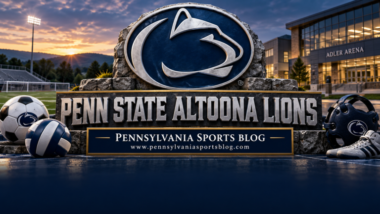 Penn State Altoona Lions — Pennsylvania Sports Blog editorial illustration; no players or people.