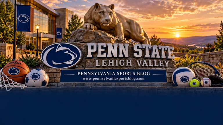 Penn State Lehigh Valley Nittany Lions — Pennsylvania Sports Blog editorial illustration; no players or people.