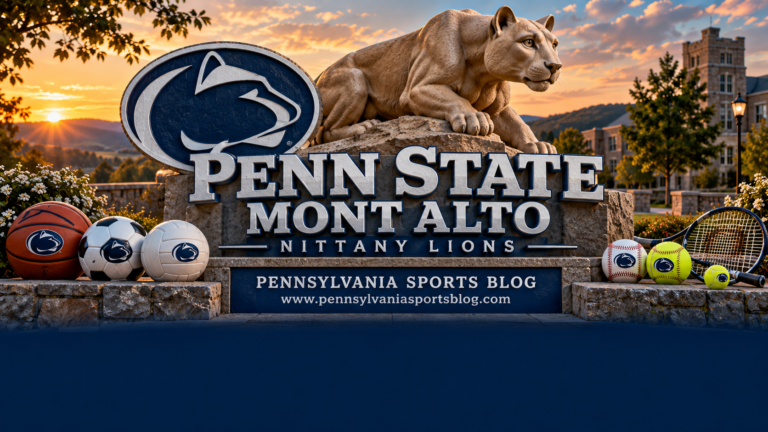 Penn State Mont Alto Nittany Lions — Pennsylvania Sports Blog editorial illustration; no players or people.