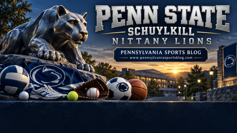 Penn State Schuylkill Nittany Lions — Pennsylvania Sports Blog editorial illustration; no players or people.