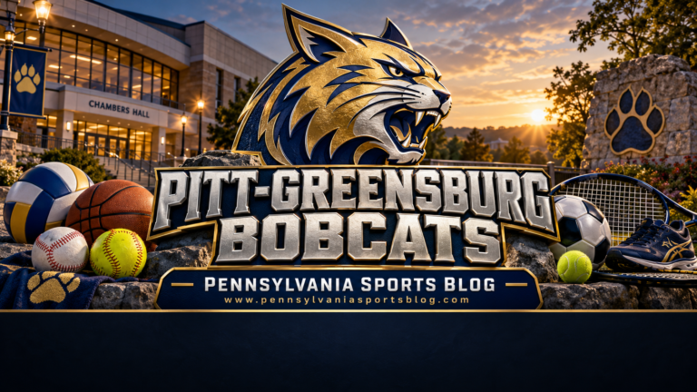 Pitt-Greensburg Bobcats — Pennsylvania Sports Blog editorial illustration; no players or people.