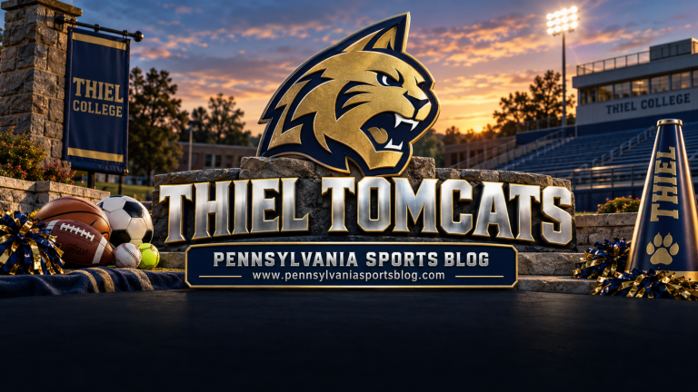 Thiel Tomcats — Pennsylvania Sports Blog editorial illustration; no players or people.