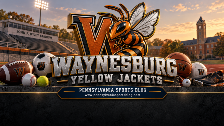 Waynesburg Yellow Jackets — Pennsylvania Sports Blog editorial illustration; no players or people.
