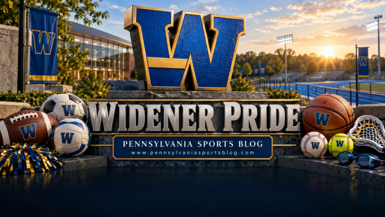 Widener Pride — Pennsylvania Sports Blog editorial illustration; no players or people.